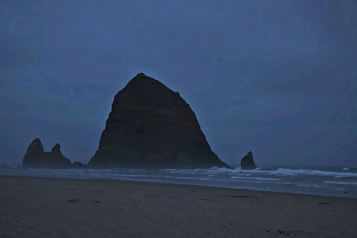 Haystack Rock, Blue Hour