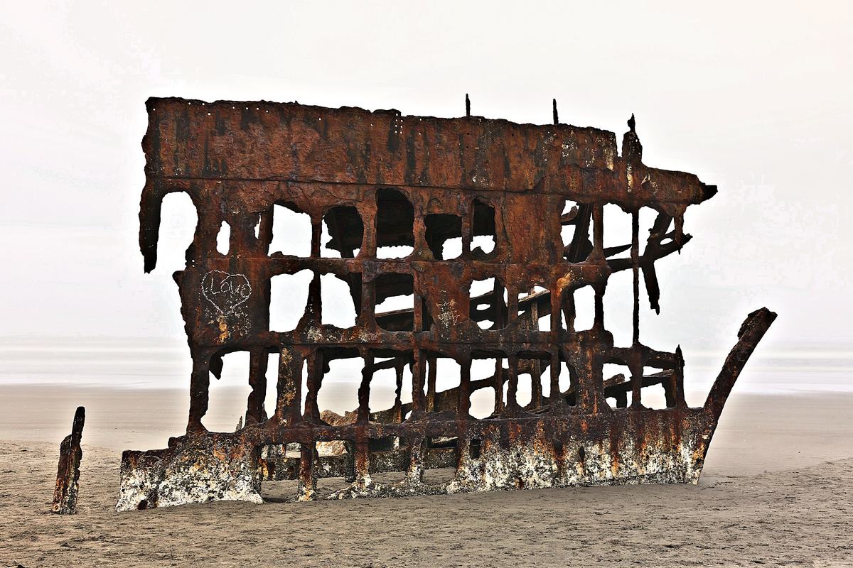 The Wreck of the Peter Iredale. A photograph of Fort Stevens, Oregon.