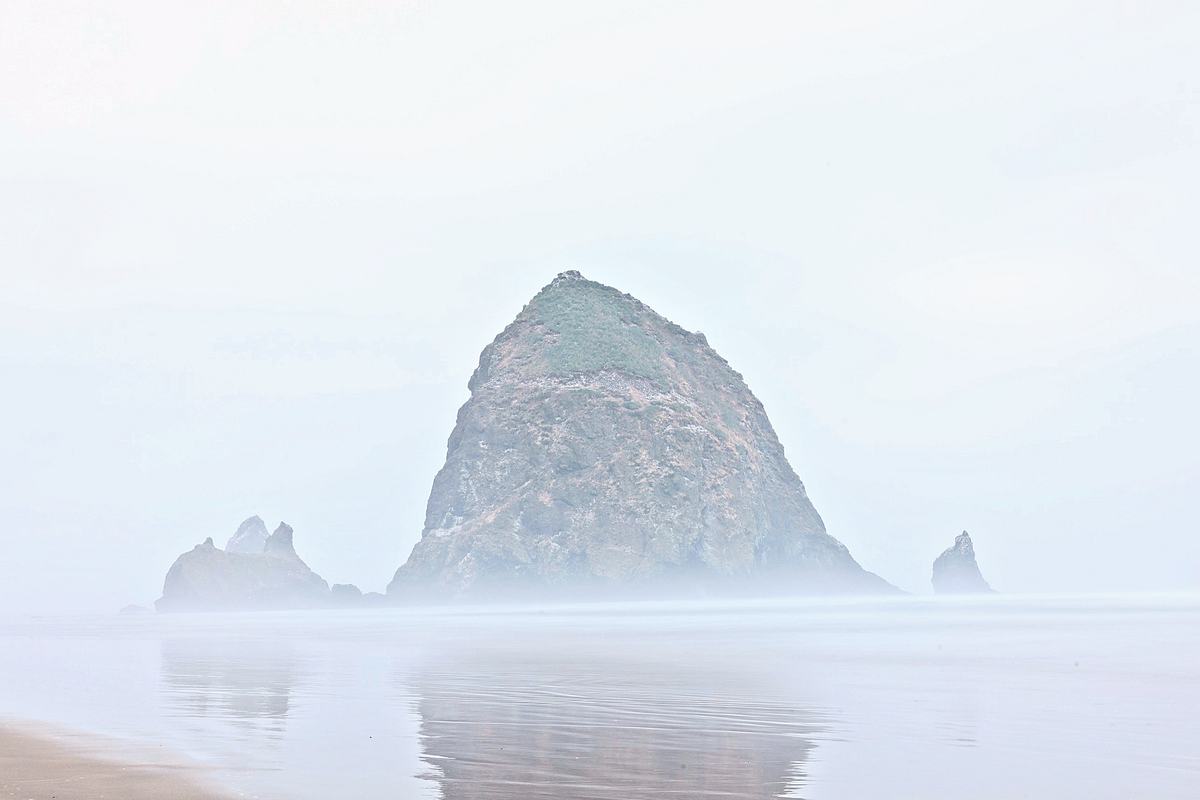 Paper Fog. A photograph of Cannon Beach, Oregon.